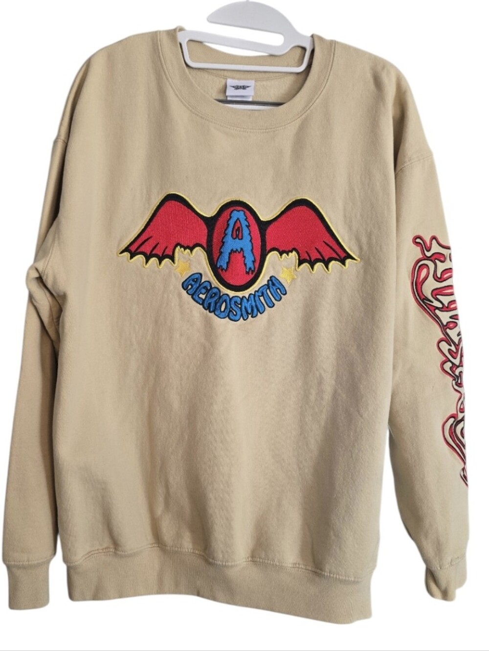 Aerosmith Summer 1975 Crewneck Embroidered Sweatshirt Size Large In EUC